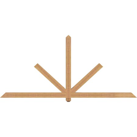Ekena Millwork Kennewick Timber Gable Bracket, Western Red Cedar, 96"W x 44"H x 3 1/2"D x 3 1/2"F, 11/12 Pitch GBW096X44X0404KEN00SWR